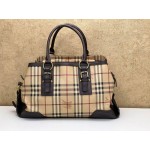 BURBERRY CANVAS LEATHER TOTE BAG